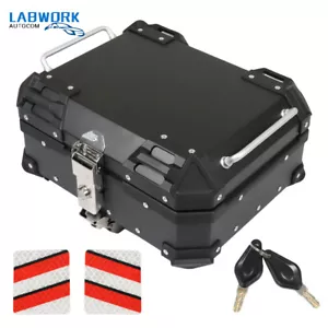 22L Black Motorcycle Luggage Waterproof Tail Box Scooter Trunk Storage Top Case - Picture 1 of 23