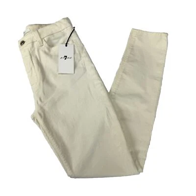 Pantalones de mezclilla 7 For All Mankind 28 ajustados marfil crema suave pana Foto 1 de 4