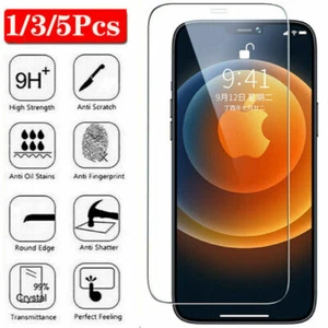 Tempered Glass Screen Protector For iPhone 12 Mini 11 Pro X XS Max XR 6 7 8 Plus - Picture 1 of 29