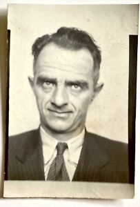 Vintage Photo Booth Found arcade photograph 1940s Business Man