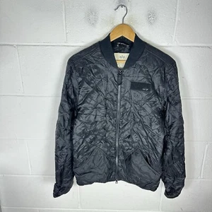 Alpha Industries Jacket Mens Medium Black Quilted Puffer Military Bomber Army - Picture 1 of 12