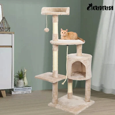 Kratzbaum Kletterbaum & Kuschelhöhle Katzenbaum Katzen Sisal Katzenregal 112 cm