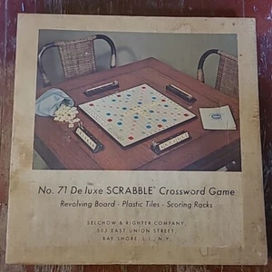 Vintage 1950's, No.71 Deluxe Scrabble Crossword Game, Complete - Picture 1 of 7