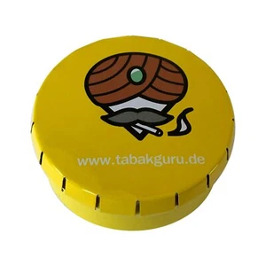 Taschenaschenbecher/ Reiseaschenbecher aus Metall in Gelb für unterwegs, 5cm - Bild 1 von 2
