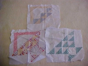 BASKET QUILT BLOCKS (29) FEEDSACK FABRICS - Picture 1 of 5