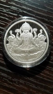 Moneda de plata LAXMI/OHM. REGALO ESPECIAL DE BENDICIÓN DIWALI. - Imagen 1 de 7