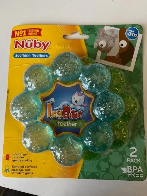 Nuby ICY Bite Keys Multi Surfaced Soothing Teether Sealed 2 pack - Image 1 of 2