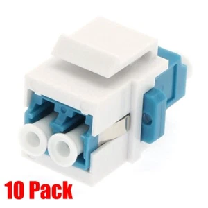 10x LC/UPC Keystone Duplex Single Mode Fiber Optical Jack Insert Coupler Blue - Picture 1 of 1