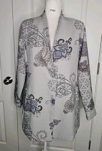PECK & PECK Paisley Women's Blazer Jacket Long Sleeve Casual Office Medium M - Picture 1 of 12