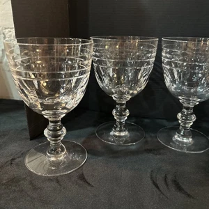 Val St Lambert Set Of 4 Wine Glasses - Picture 1 of 5