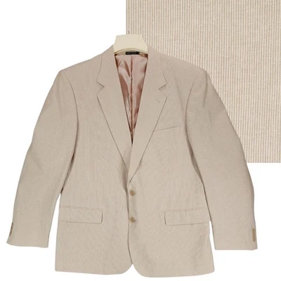 Blazer Bridgewater Classics de lino talla 44R para hombre a rayas beige crema preppy boda Foto 1 de 4