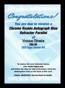 Vinicius Oliveira 2025 Topps Chrome UFC #CRA-VO Blue Refractor Auto Redemption - Bild 1 von 1