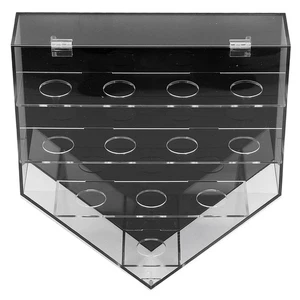 12 Baseball Wall Display Case Black Dustproof Magnetic Acrylic 12 Wall Hangi ISP - Photo 1/12