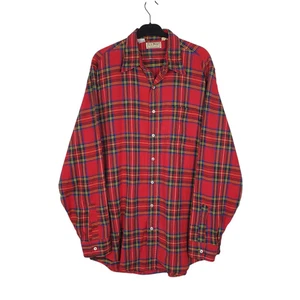 L.L.BEAN rot kariertes Hemd Vintage 80er Made in USA dick Flanell Langarm - Bild 1 von 4