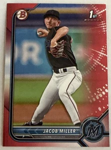 2022 Bowman Draft Jacob Miller Red Parallel /5 - Picture 1 of 2