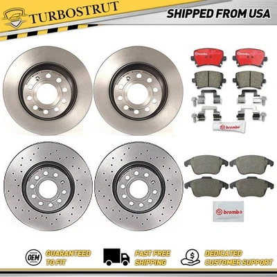 Kit pastillas freno rotores delanteros traseros Brembo Prime para Audi Q3 Audi 2015-2015 Foto 1 de 4