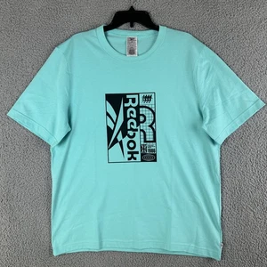 Reebok T-Shirt Herren Large Aqua Baumwolle Grafikdruck Rundhals - Bild 1 von 8