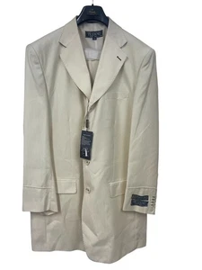 Tessori Uomo Anzug Herren 3-teilig Vertikal Nadelstreifen Off White Weste Hose - Bild 1 von 10