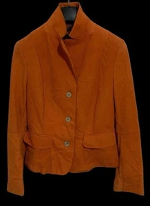 Christ Orange Sheepskin Nubuck Leather Women’s Mid-long Jacket PEC - Picture 1 of 4