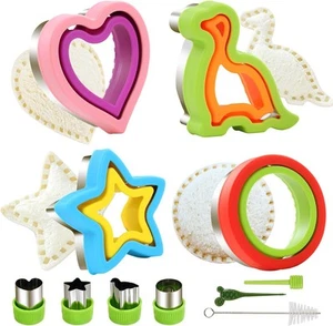 NEW LIVE 4 Pcs Sandwich Cutters for Kids Uncrustables Candy Color - Picture 1 of 7