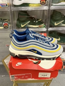 Nike Air Max 97 Wolf Gray Tour Blu Giallo 2018 Youth Taglia 6 921522-003 OG Box - Foto 1 di 6