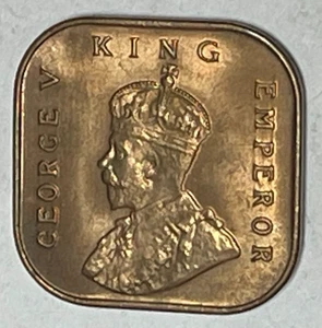 1932 Straits Settlement 1/2 Cent Brilliant Uncirculated BU Tarnish - Picture 1 of 2
