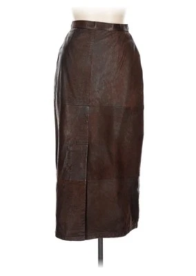De Colección Banana Republic Safari Cuero Caminar Falda Marrón Midi 10 Foto 1 de 4