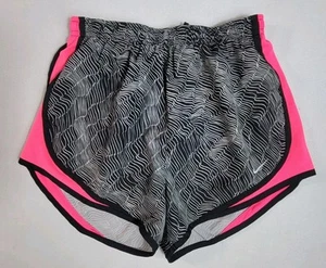 Nike Dri Fit Running Shorts Built In Brief Womens Size Small Striped Black/Pink - Picture 1 of 7
