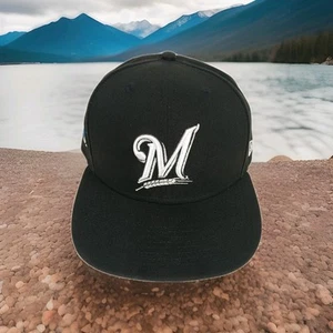 Milwaukee Brewers New Era 59FIFTY eng anliegende Mütze 7 1/2 schwarz MLB Deckel maßgefertigt Snoopy - Bild 1 von 20