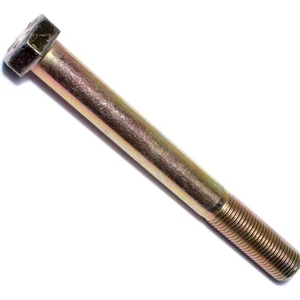 014973253929 Grade 8 Fine Hex Cap Screws, 1/2-20 x 4-1/2, Piece-10 , yellow - Picture 1 of 1