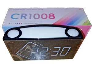 LED Digital Alarm Clock Night Light Double USB Charging Output Dimmer Slider - Picture 1 of 5