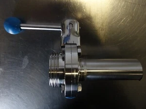 Scheibenventil Klappventil DN 40 G Milchgewinde auf Schweißrohr Edelstahl EPDM - Bild 1 von 7