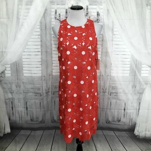 Alex Marie Size 8 Coral White Floral Sleeveless Drses Sheath Short Flowers B7 - Picture 1 of 10