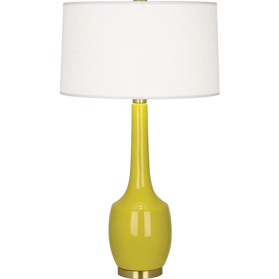 Robert Abbey Delilah 1 Light Table Lamp, Citron/Antique Brass - CI701 - Image 1 of 1