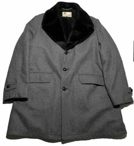 Vintage LAKELAND (USA) 100% Wool Fur Sherpa Lined COAT Size 46 Long AL6