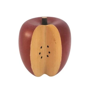 Estatuilla de manzana de madera de colección decoración de mesa casa de campo cottagecore 3" A - Imagen 1 de 7