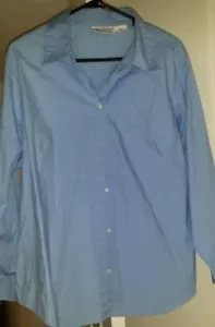 Basic Editions Womens Shirt Top Blouse Size 18W Blue - Picture 1 of 3