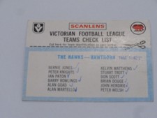 1977 SCANLENS TEAMS CHECKLIST HAWTHORN 4