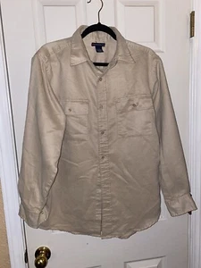 Knightsbridge Mens S SMALL Soft Faux Suede Tan Long Sleeve Shirt Button Down Fit - Picture 1 of 5
