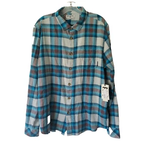 Billabong Mens Large Freemont Flannel Core Fit Stretch Plaid L/ S Shirt $54 - Picture 1 of 16