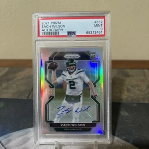๐ 2021 Panini Silver Prizm Zach Wilson Auto #332 PSA 9 Mint RC Jets NFL QB SP - Picture 1 of 1