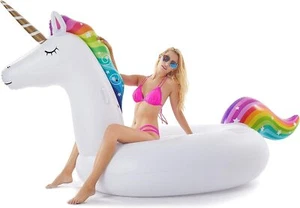 Giant Kids Adults Joy Inflatable Unicorn Summer Beach Swim Party Pool Raft Float - Picture 1 of 7