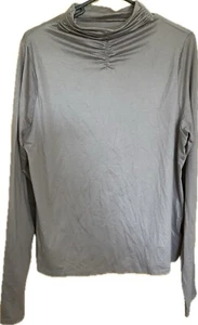 Women's A New Day Size Large Taupe Color Long Sleeve High Ruched Neck Shirt - Picture 1 of 4