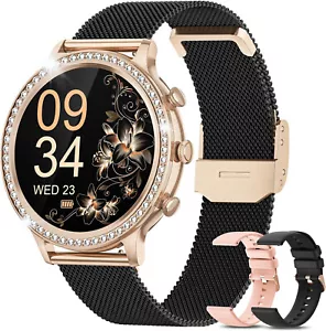 Smartwatch women's men with phone function wristwatch for iPhone Samsung Huawei - Picture 1 of 7