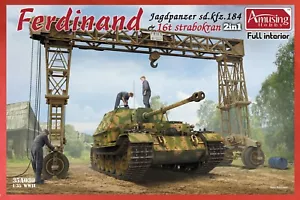 Amusing Hobby 35A030 1/35 Sd.Kfz.184 Ferdinand & strabokran 2 in1 Kit - USA Ship - Picture 1 of 12