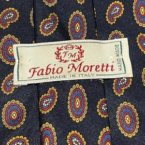 CRAVATTA STAMPATA SENZA MARCHIO SCURO MARINA MULTICOLORE ANTICO STILE MADDER LTBC - Foto 1 di 2