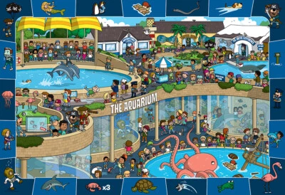Eurographics Crazy Aquarium (Spot & Find) 100 Piece Jigsaw Puzzle - Image 1 of 3