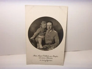 ERSTER WELTKRIEG BUNDESWEHR MILITÄR POSTKARTE ECHTFOTO , SOLDAT & KIND 1915 - Bild 1 von 2