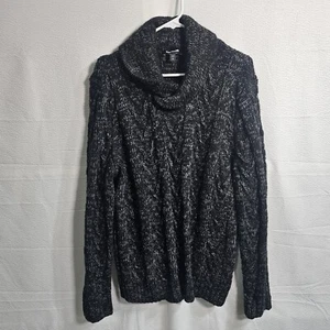 Maglione uomo Express maglia cavo collo scialle nero e grigio grande - Foto 1 di 9