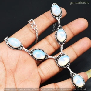 Opalite Gemstone Ethnic Handmade Necklace Jewelry 18.75" NES-5137 - Picture 1 of 1